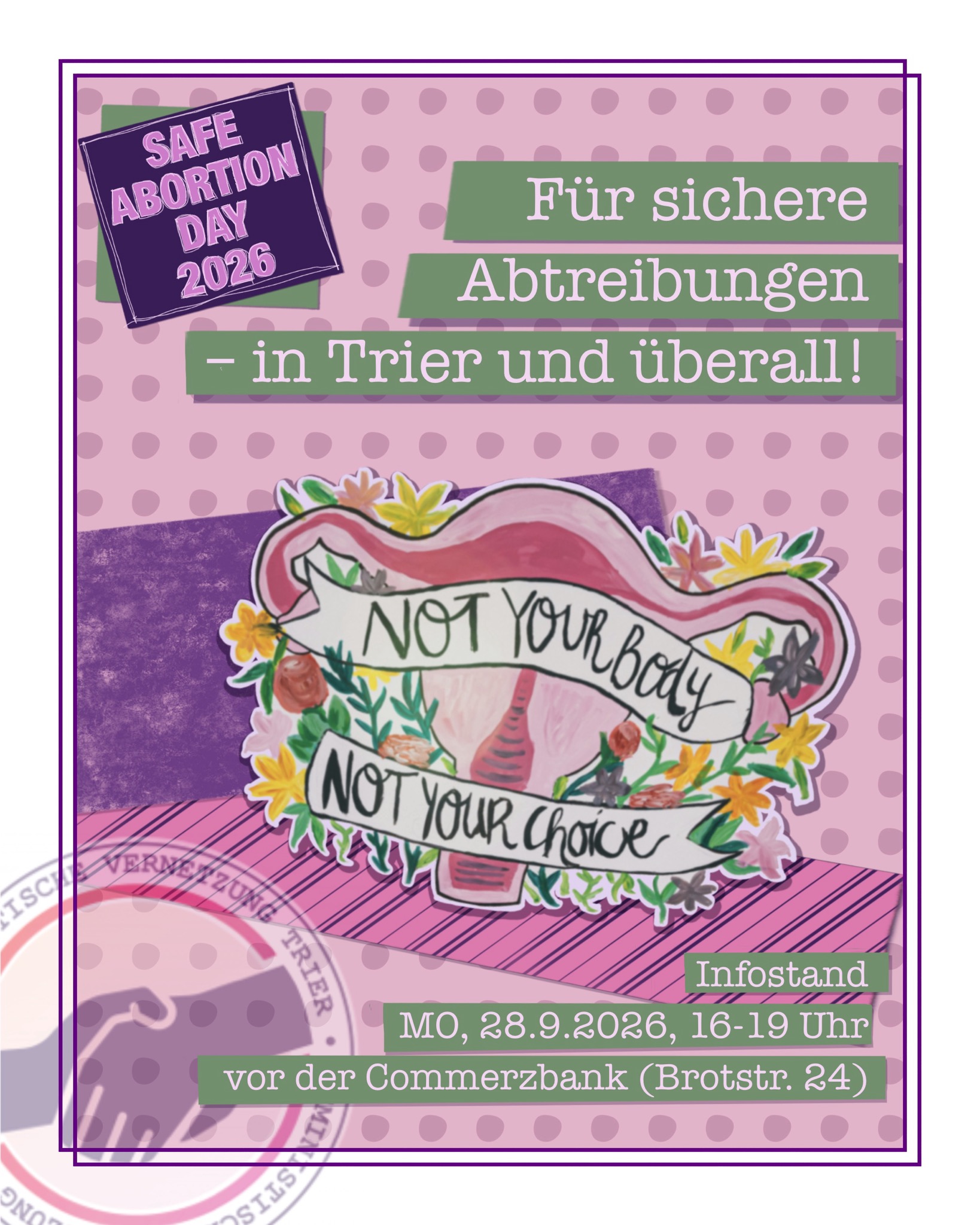 Safe Abortion Day 2026 – Jetzt erst recht! Für sichere Abtreibungen – in Trier und überall! ✊💜